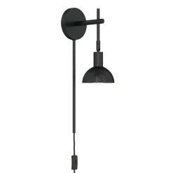 Plug-in Metal Wall Lights Black (Set of 2)
