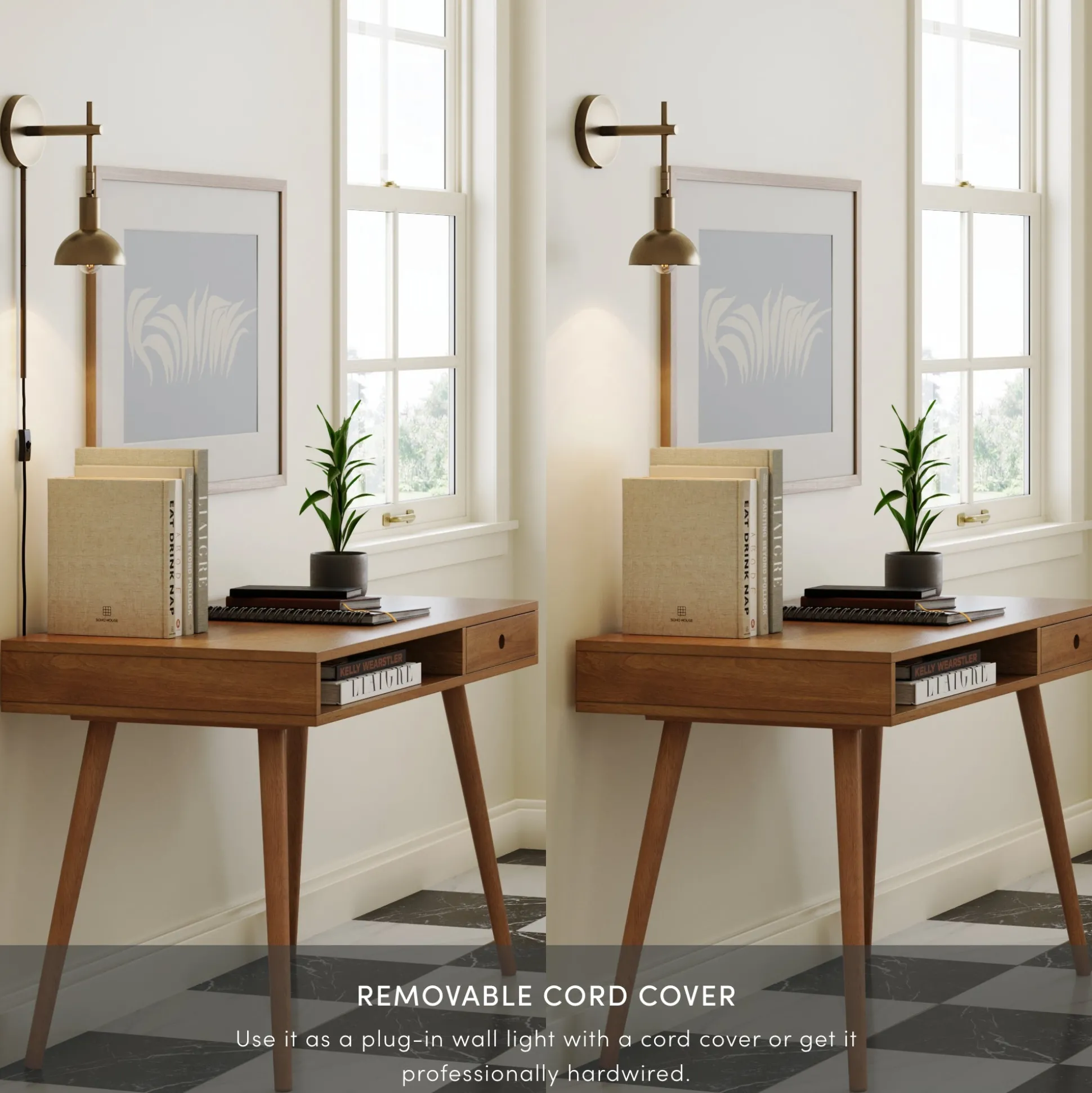 Plug-in Metal Wall Lights Brass (Set of 2)