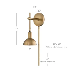 Plug-in Metal Wall Lights Brass (Set of 2)
