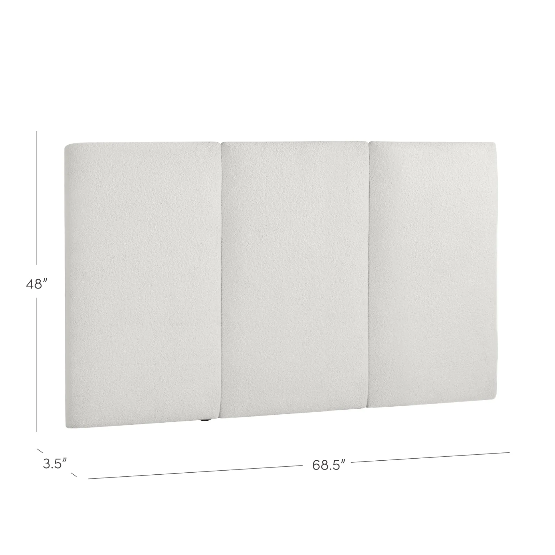 Queen Size Wall Mounted Textured Boucle Headboard