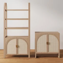 Rattan Arched TV Console Stand for TVs up to 65