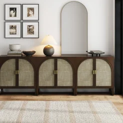 Rattan Arched TV Console Stand for TVs up to 75