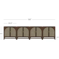 Rattan Arched TV Console Stand for TVs up to 100