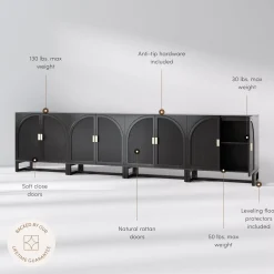 Rattan Arched TV Console Stand for TVs up to 100