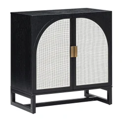 Rattan Arched TV Stand Media Console for TVs up to 65