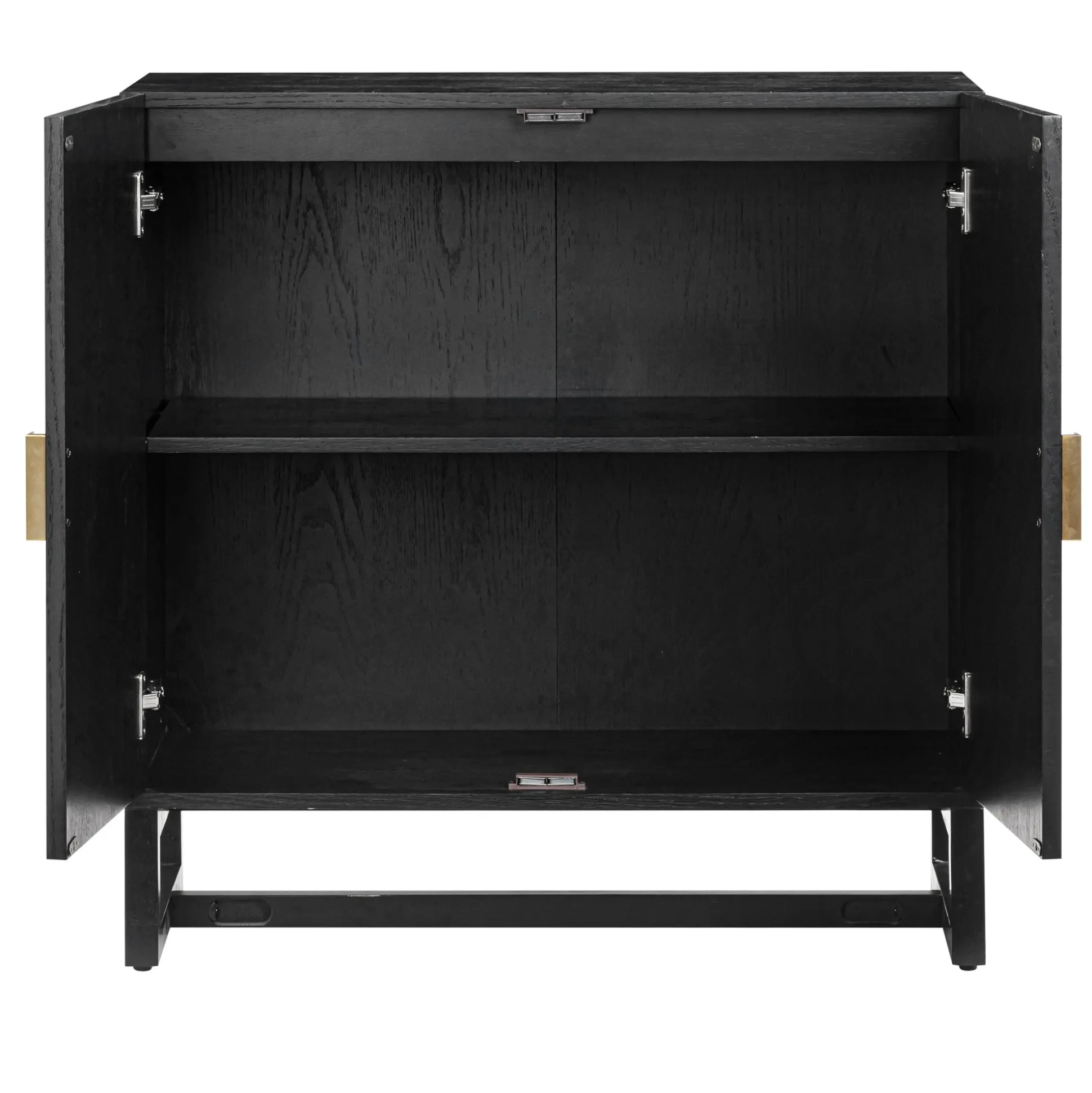 Rattan Arched TV Stand Media Console for TVs up to 65" Black