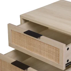 Rattan Bedroom Set Light Oak