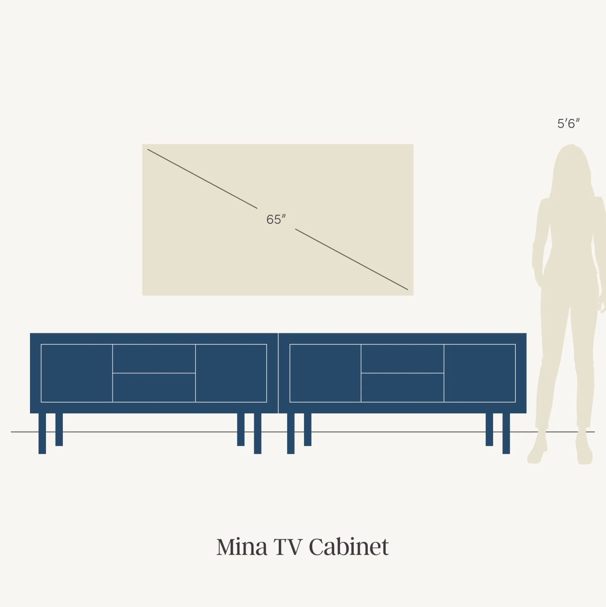Rattan TV Console Credenza Light Oak (Set of 2)