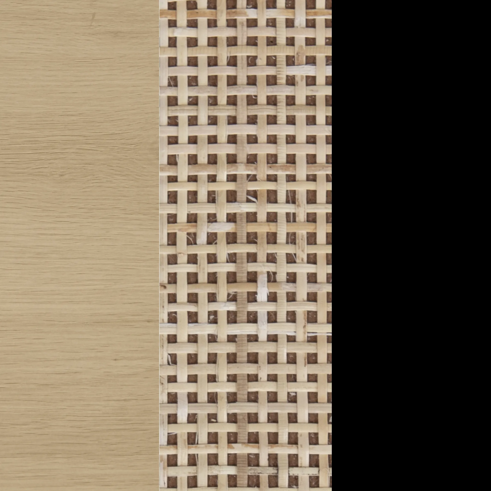 Rattan TV Console Credenza Light Oak (Set of 2)