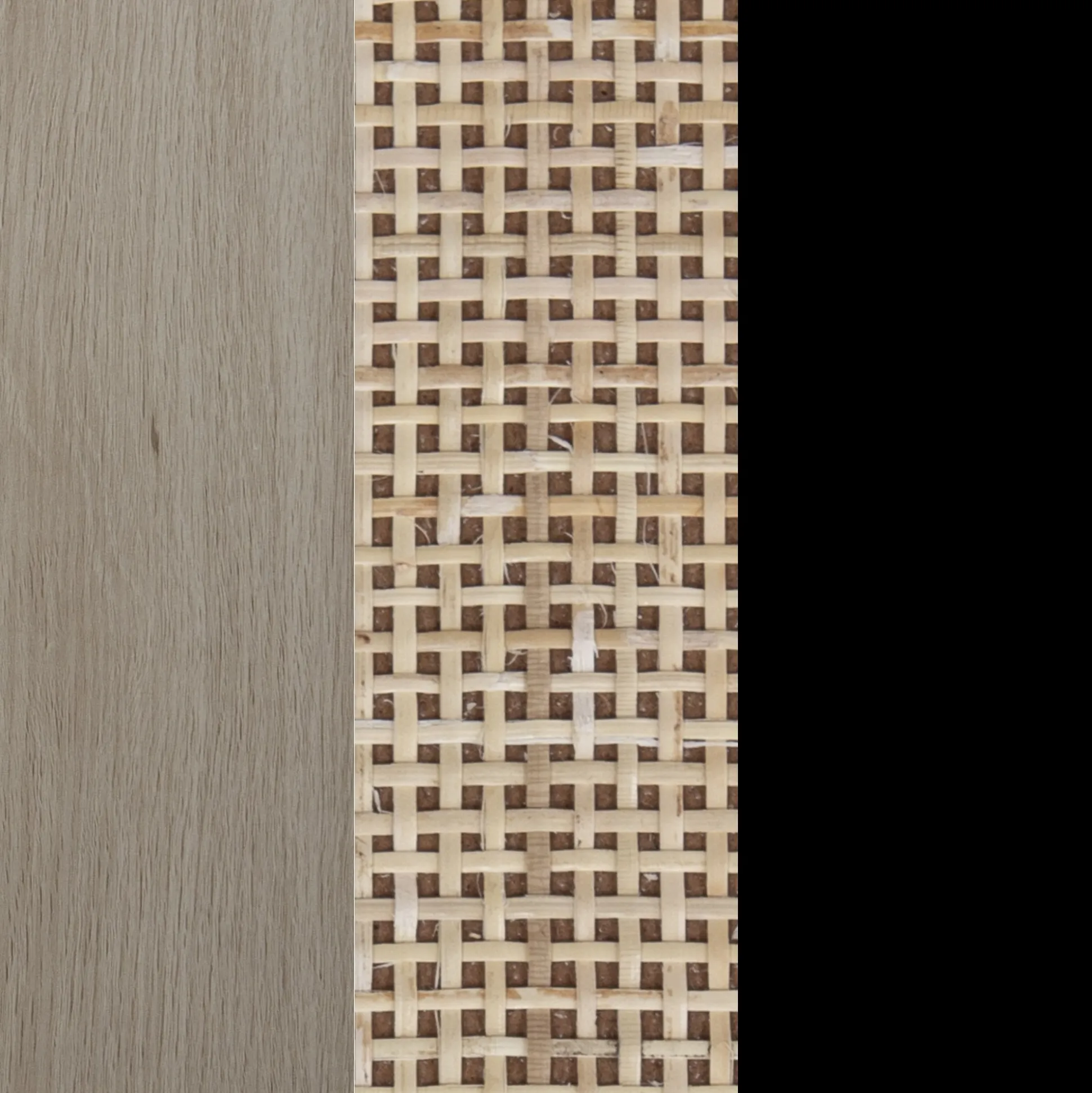 Rattan & Wood 2-Door TV Cabinet Light Oak