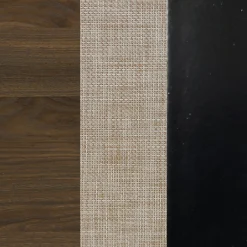 Rattan & Wood Storage Nightstand Walnut