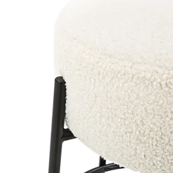 Round Boucle Backless Bar Stools (Set of 4)