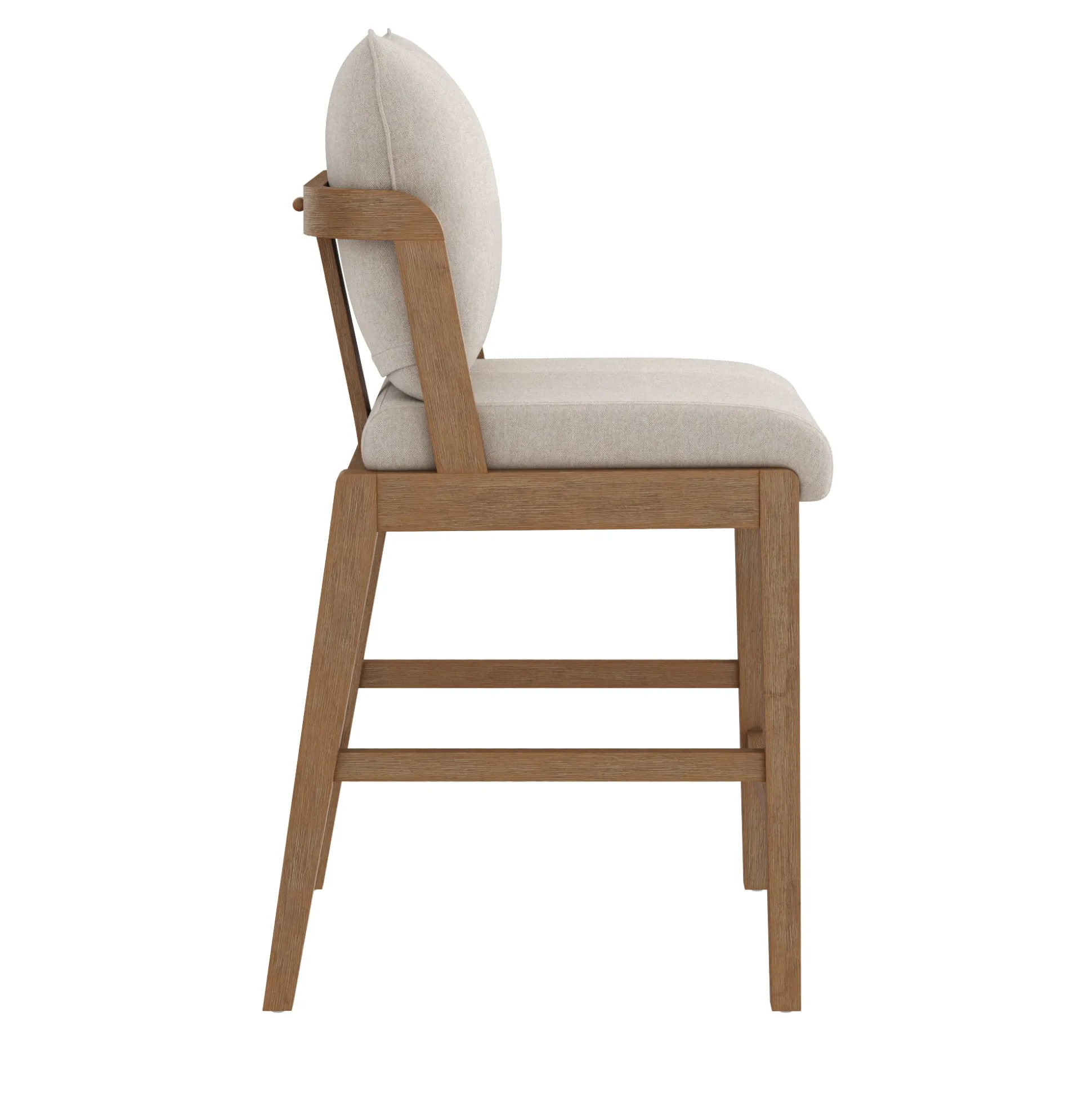 Scandinavian 2-Pack Bar Stool with Back Light Brown