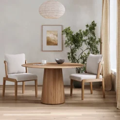 Scandinavian 2-Pack Dining Chair with Back Light Brown
