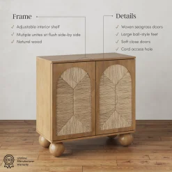 Seagrass Arched Storage Cabinet Light Brown