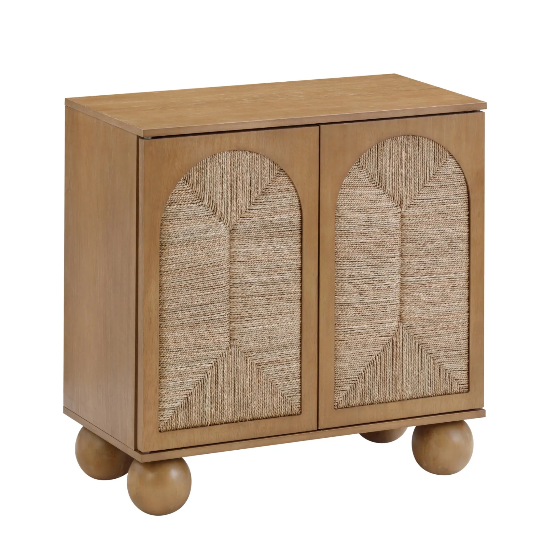 Seagrass Arched Storage Cabinet Light Brown