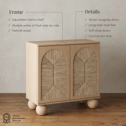 Seagrass Arched TV Console Cabinet for TVs up to 100