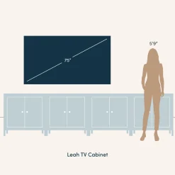 Seagrass Arched TV Console Cabinet for TVs up to 100" Light Brown