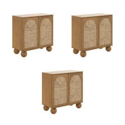 Seagrass Arched TV Console Cabinet for TVs up to 75