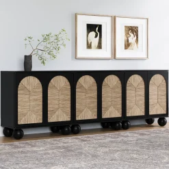Seagrass Arched TV Console Cabinet for TVs up to 75