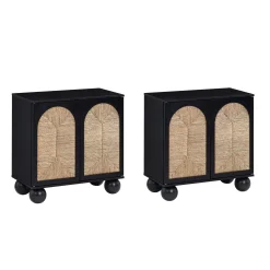 Seagrass Arched TV Console Cabinet for TVs up to 65
