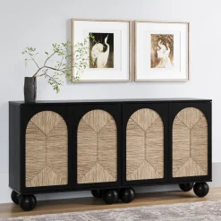 Seagrass Arched TV Console Cabinet for TVs up to 65