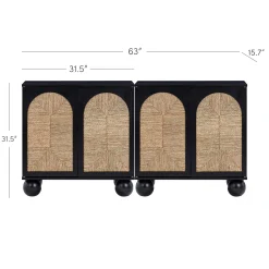 Seagrass Arched TV Console Cabinet for TVs up to 65
