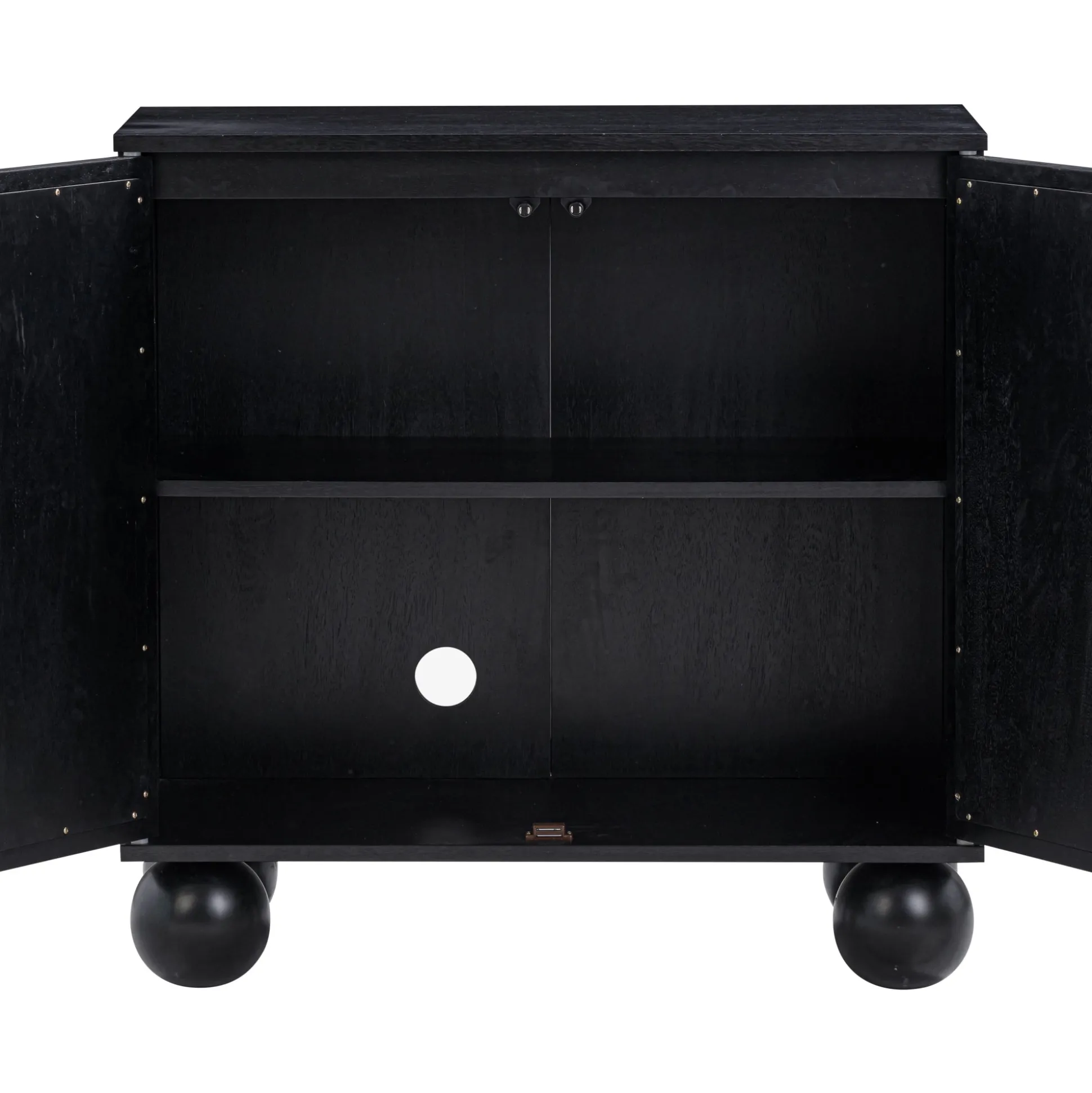 Seagrass Arched TV Console Cabinet for TVs up to 100" Black
