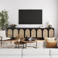 Seagrass Arched TV Console Cabinet for TVs up to 100