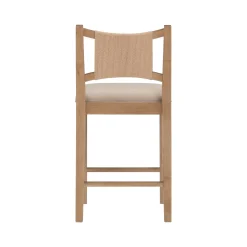 Seagrass Back Arched Footrest Counter Height Bar Stool (Set of 2)