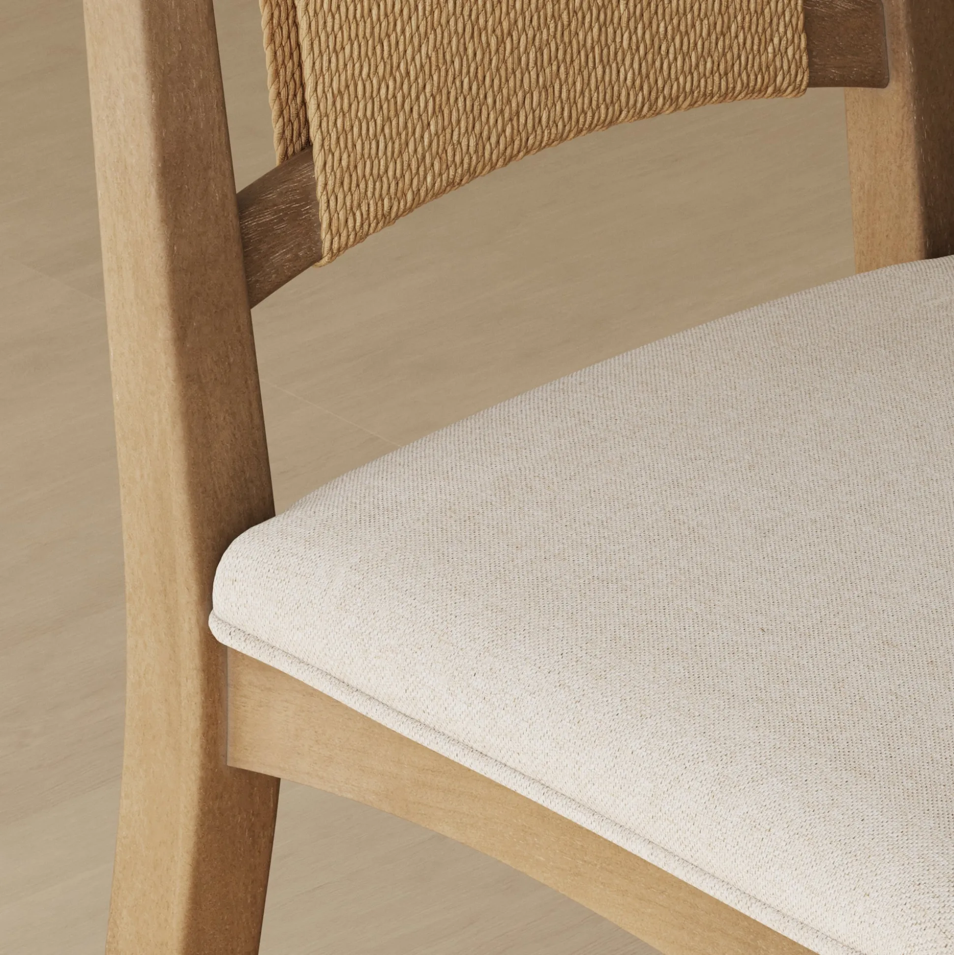 Seagrass Back Arched Footrest Counter Height Bar Stool