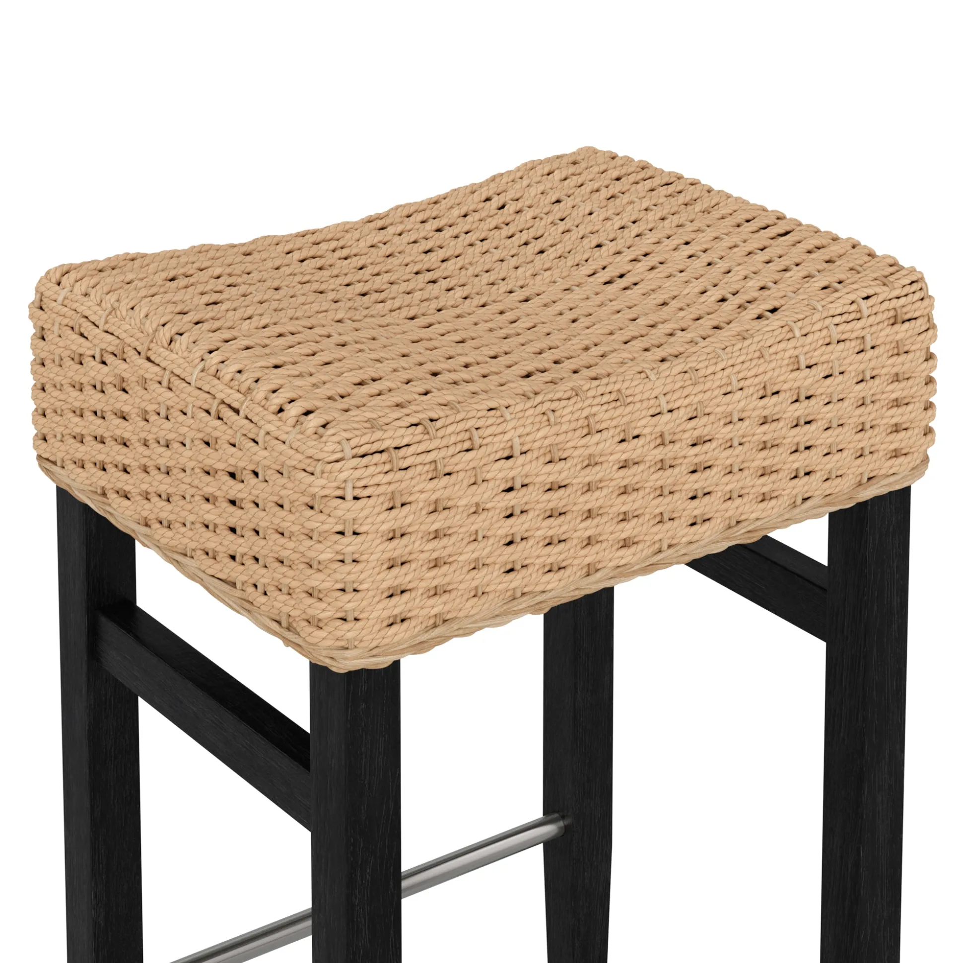 Seagrass Counter Height Bar Stools Black (Set of 2)