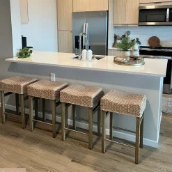 Seagrass Counter Height Bar Stools Brown (Set of 6)
