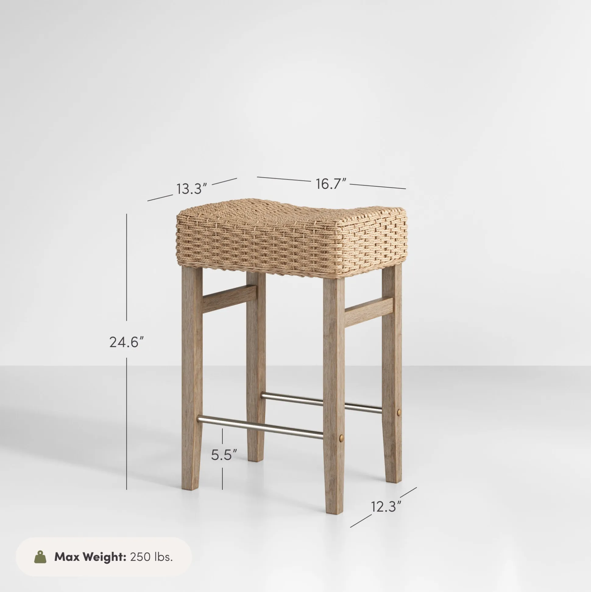 Seagrass Counter Height Bar Stools Brown (Set of 6)