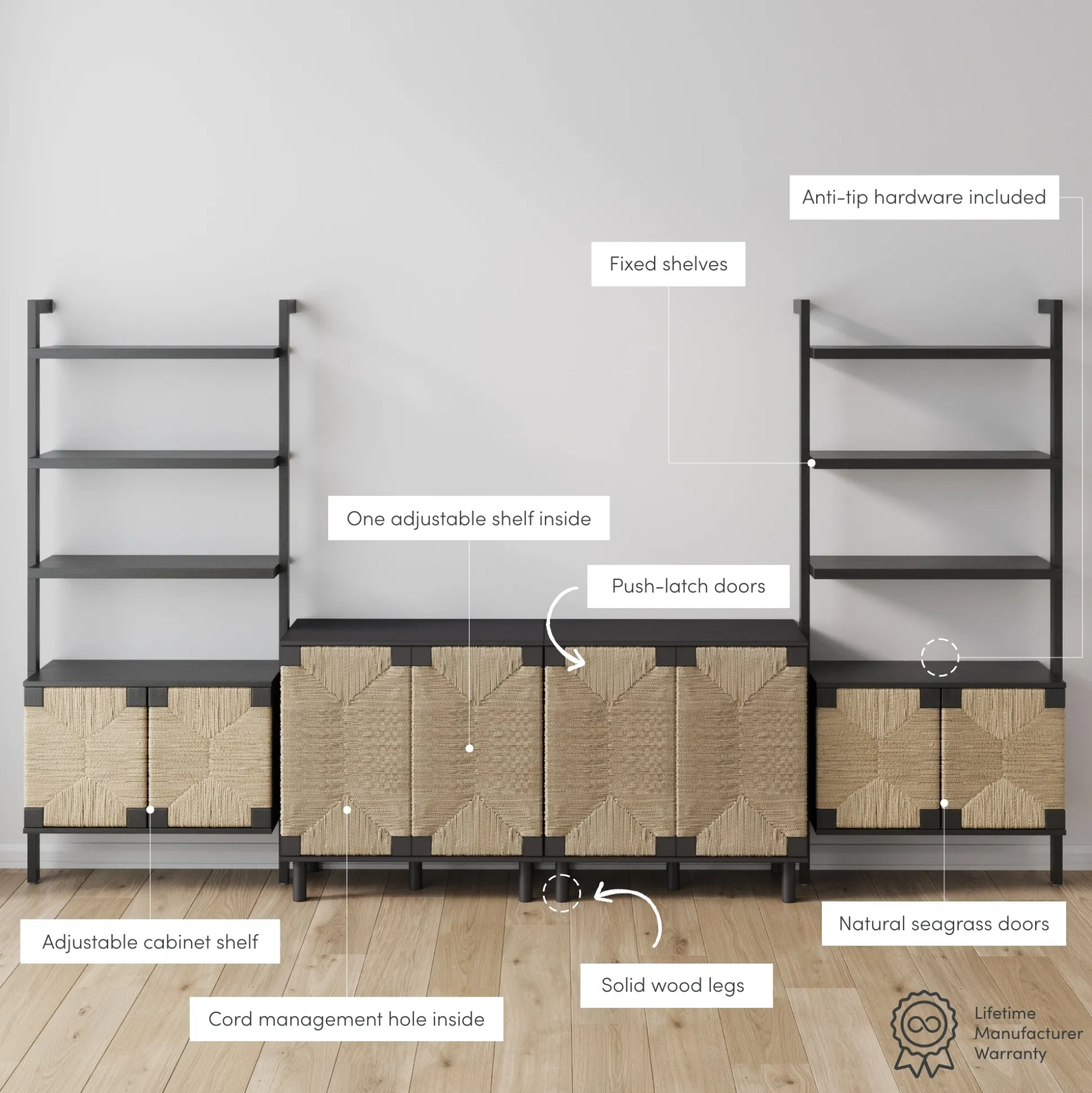 Seagrass Entertainment Center Black