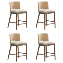 Seagrass Rope Back Counter Bar Stool Medium Brown (Set of 4)