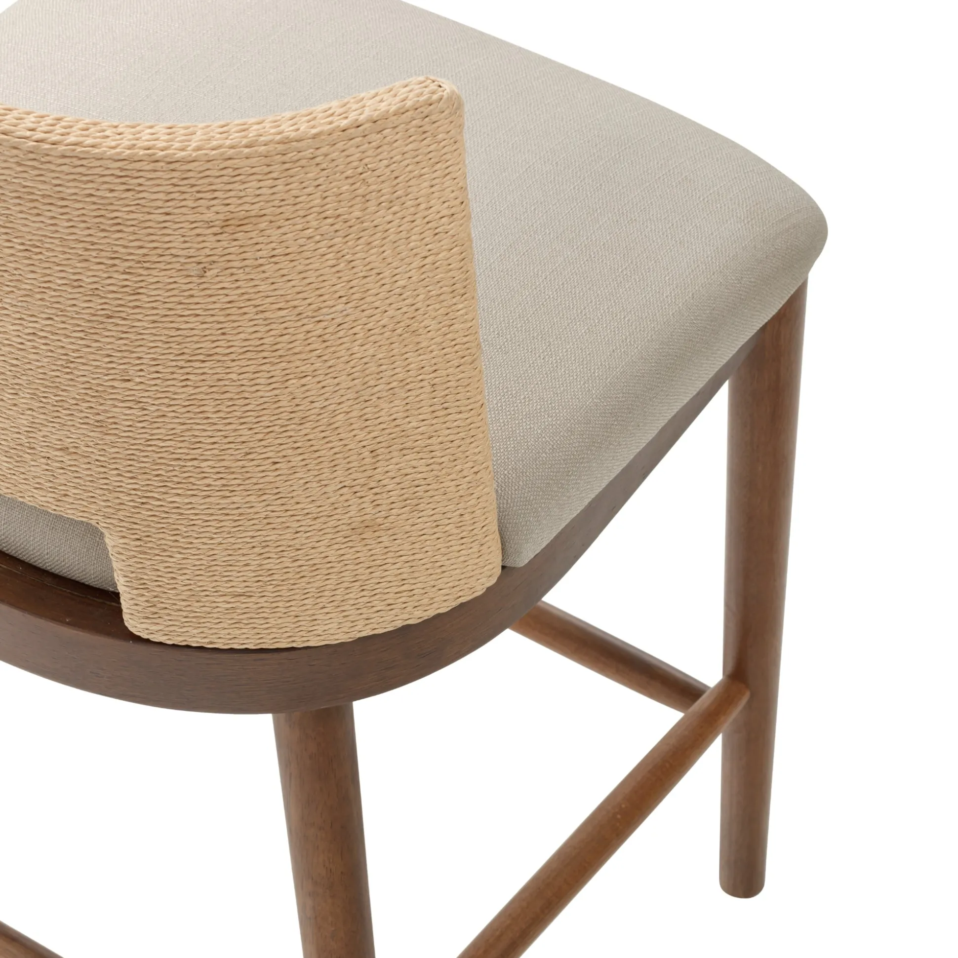 Seagrass Rope Back Counter Bar Stool Medium Brown (Set of 2)