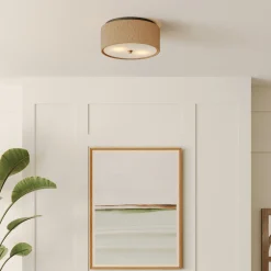 Seagrass Shade Flush Mount Ceiling Light (Set of 2)