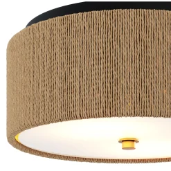 Seagrass Shade Flush Mount Ceiling Light (Set of 2)