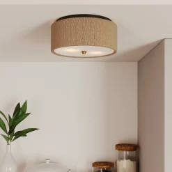 Seagrass Shade Flush Mount Ceiling Light