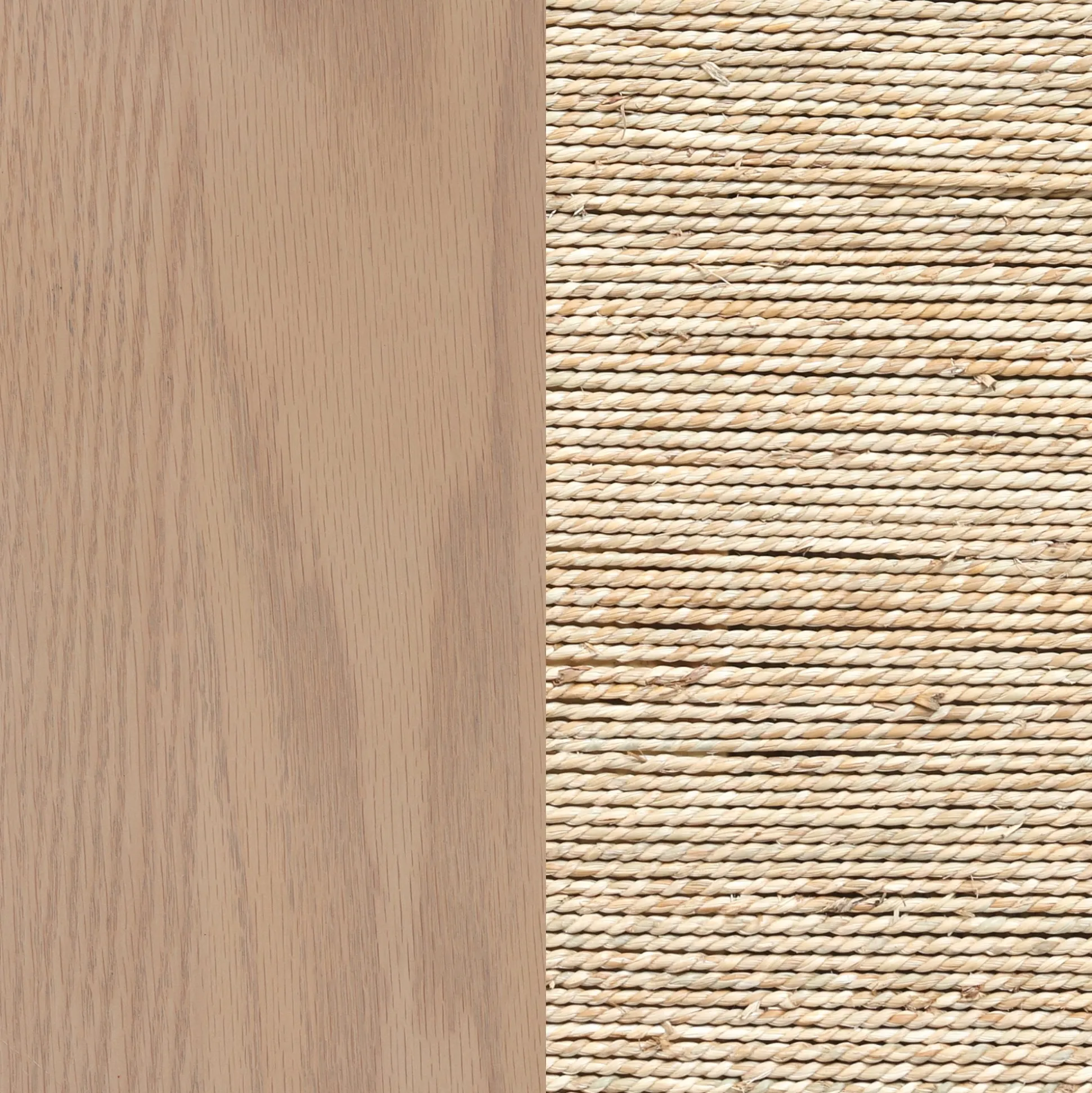 Seagrass Storage Cabinet Credenza Raw Oak (Set of 2)