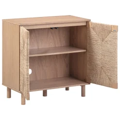 Seagrass Storage Cabinet Credenza Raw Oak (Set of 2)