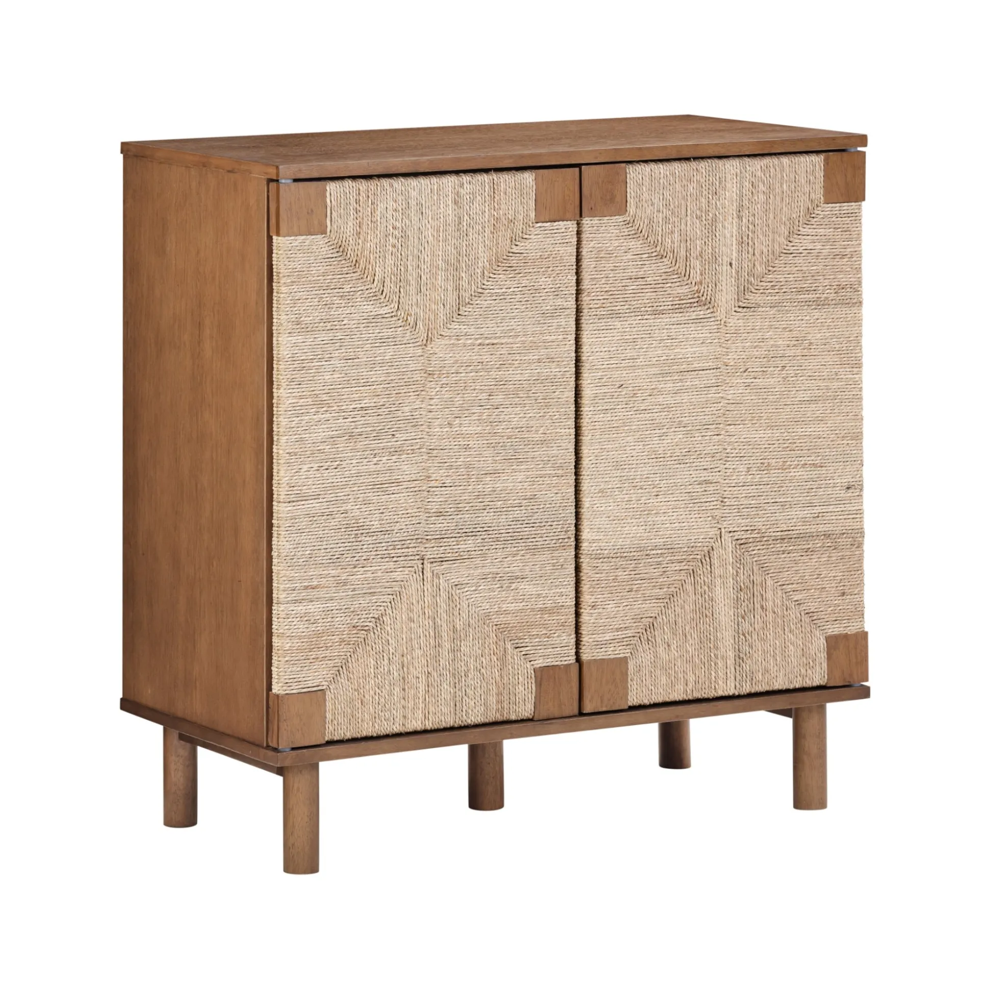 Seagrass Storage Cabinet Credenza Dark Brown (Set of 3)