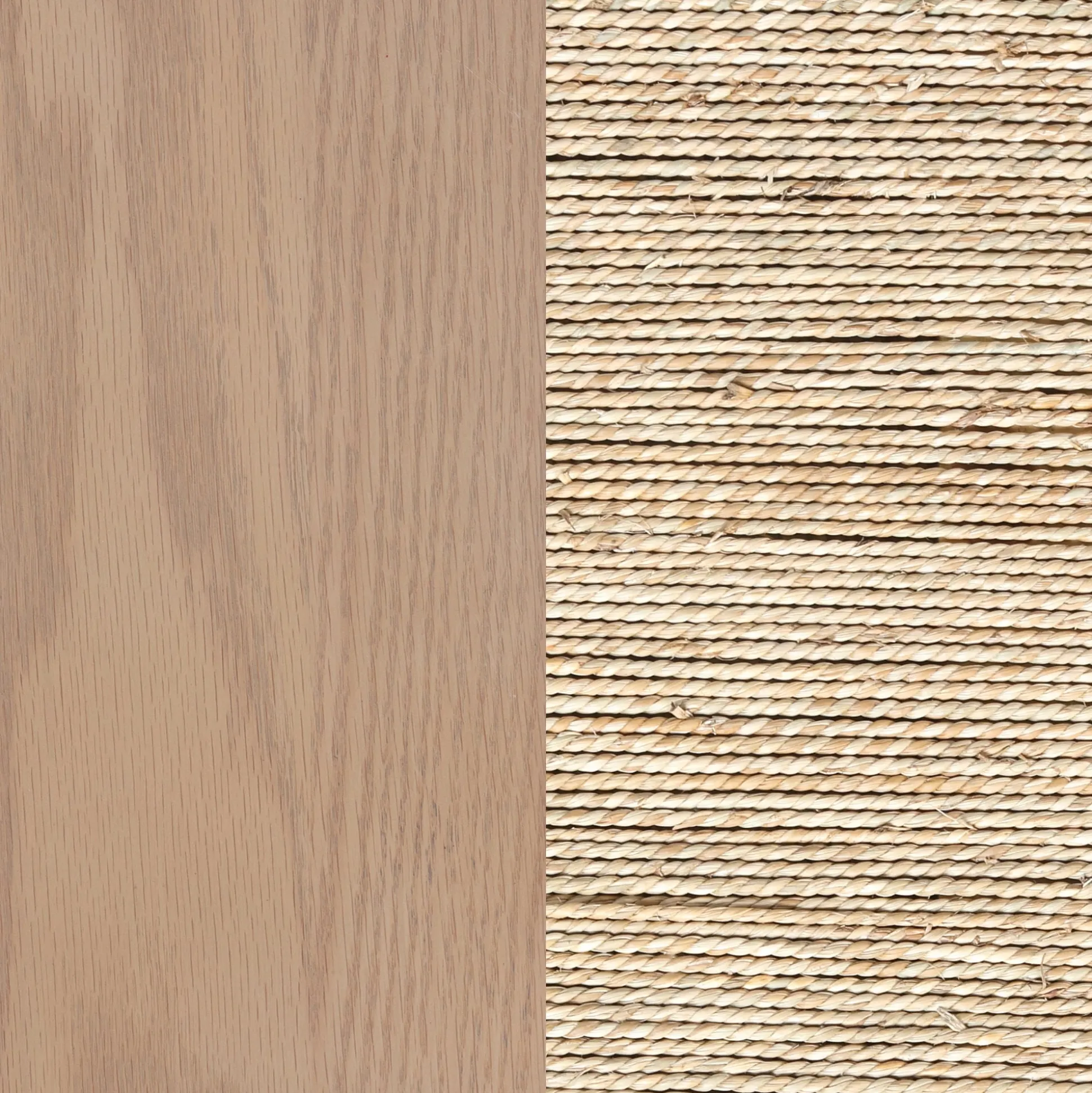 Seagrass Wall Bookshelf with Doors Raw Oak (Set of 2)
