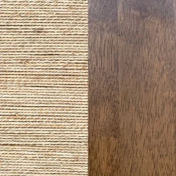 Seagrass Wall Bookshelf with Doors Dark Brown