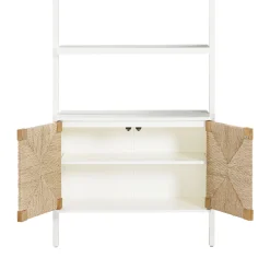 Seagrass Wall Bookshelves with Doors White (Set of 2)