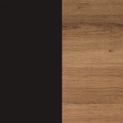 6-Shelf Bookcase Oak Matte Black (Set of 2)