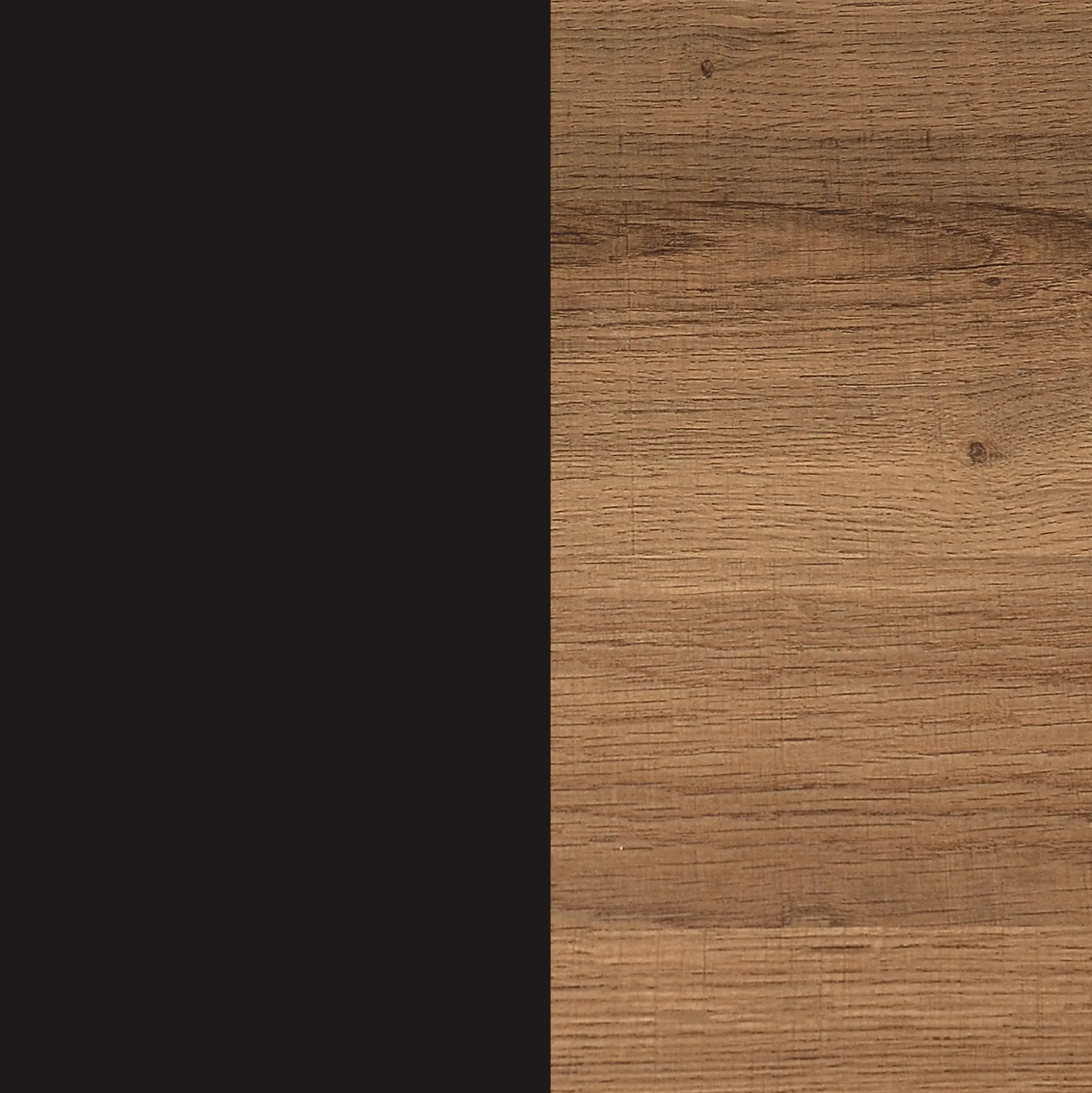 6-Shelf Bookcase Oak Matte Black (Set of 2)