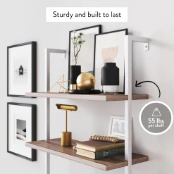 6-Shelf Bookcase Oak Matte White (Set of 3)