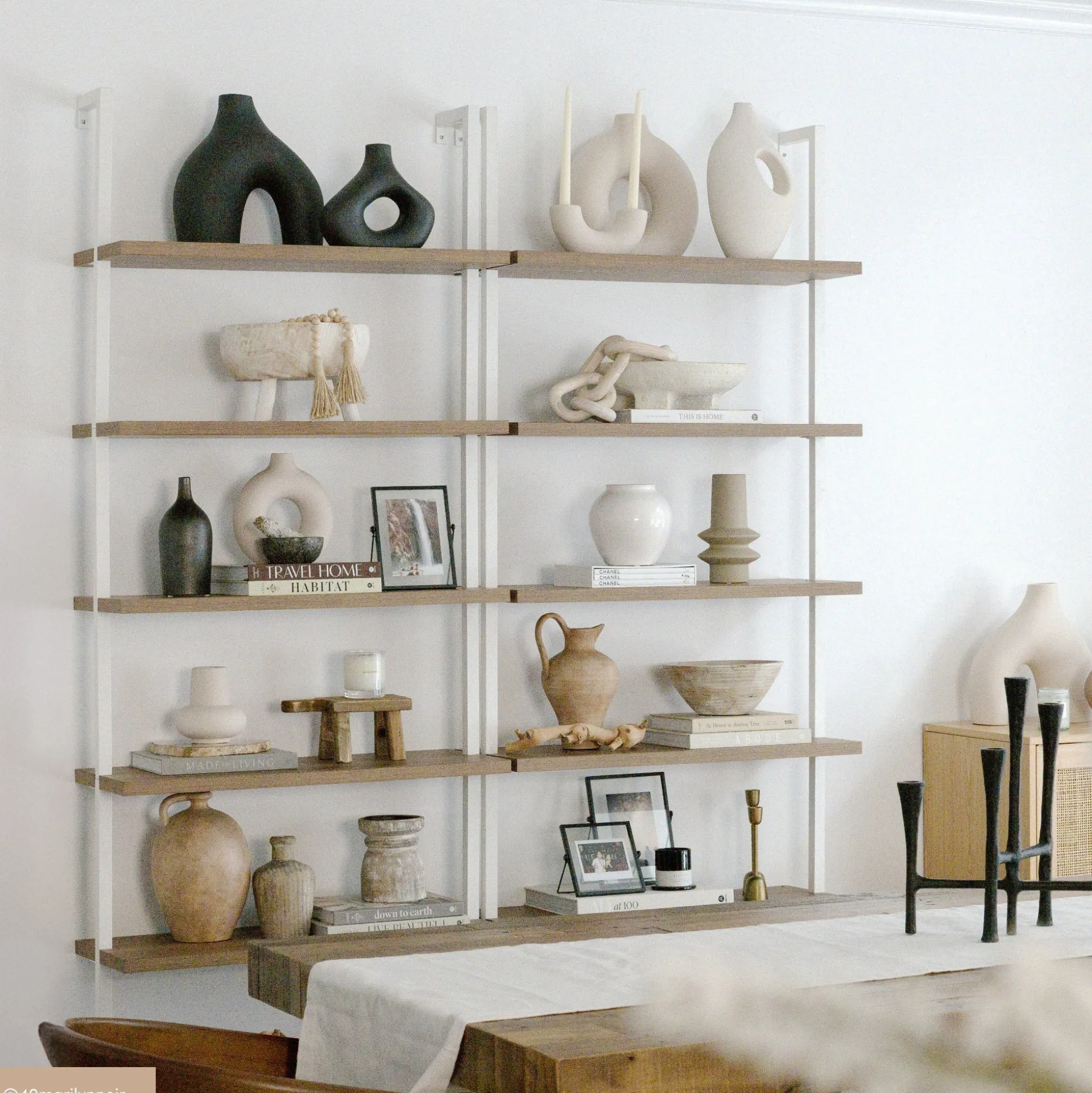 6-Shelf Bookcase Oak Matte White (Set of 3)